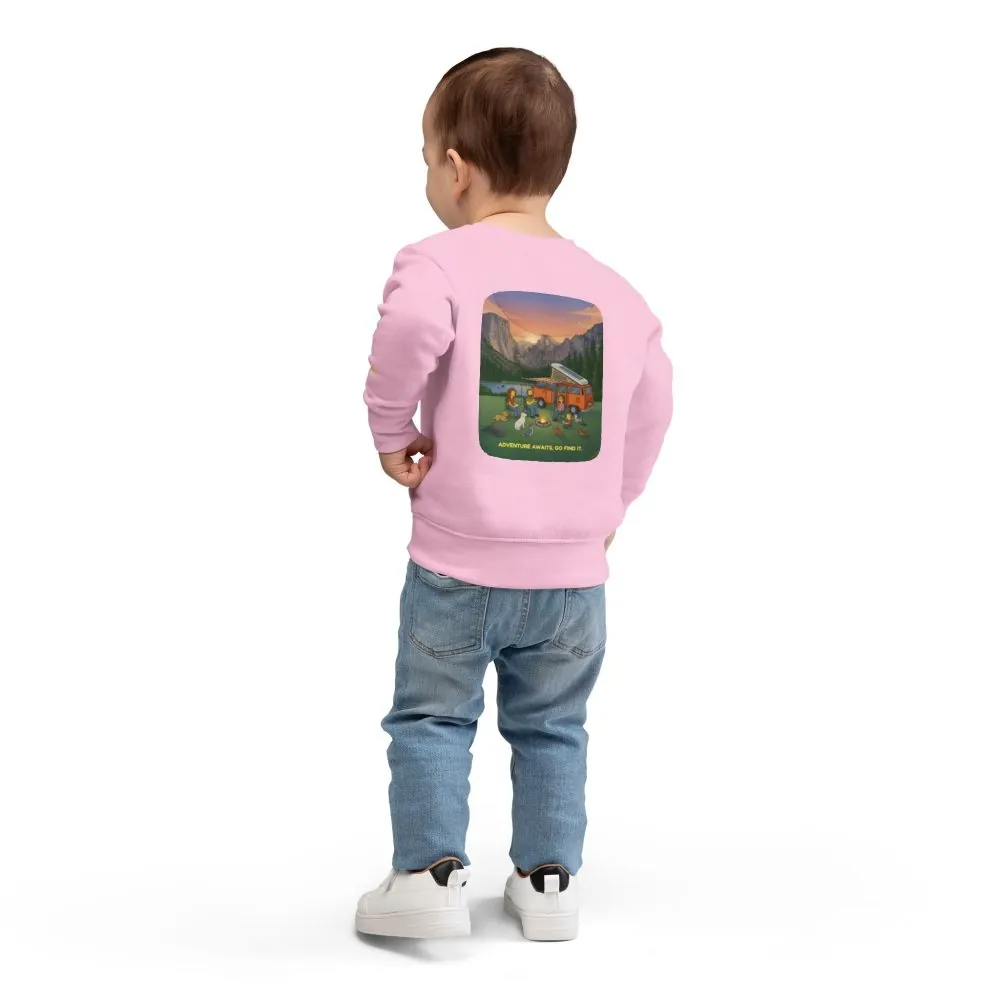 Toddler Sweatshirt - "Adventure Awaits-Go Find It" (Design Sitcom-Line)