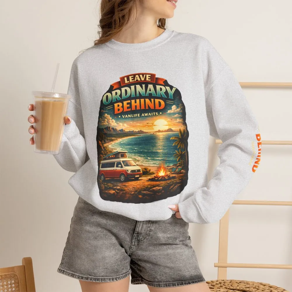 Unisex Heavy Blend™ Crewneck Sweatshirt — "Leave Ordinary Behind" Design Scenic-Line