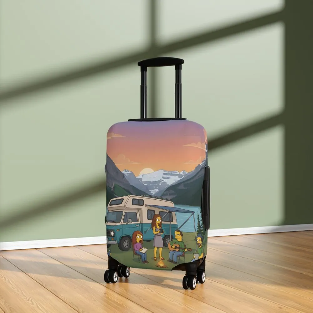Luggage Cover — Adventure Camper Sketch Travel Suitcase(Design Sitcom-Line)
