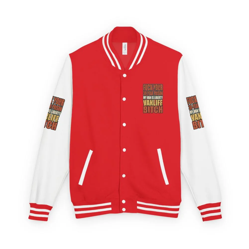 Unisex Heavyweight Letterman Jacket — "Fuck Your 30 Year" Design F**K-Line