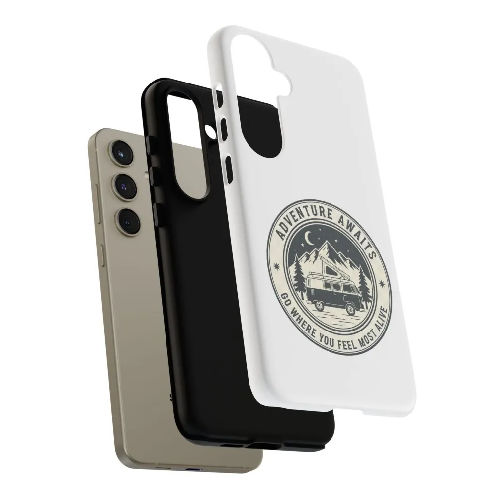 Phone Case — "Adventure Awaits-Go Where You Feel Most Alive" Camper Van Design