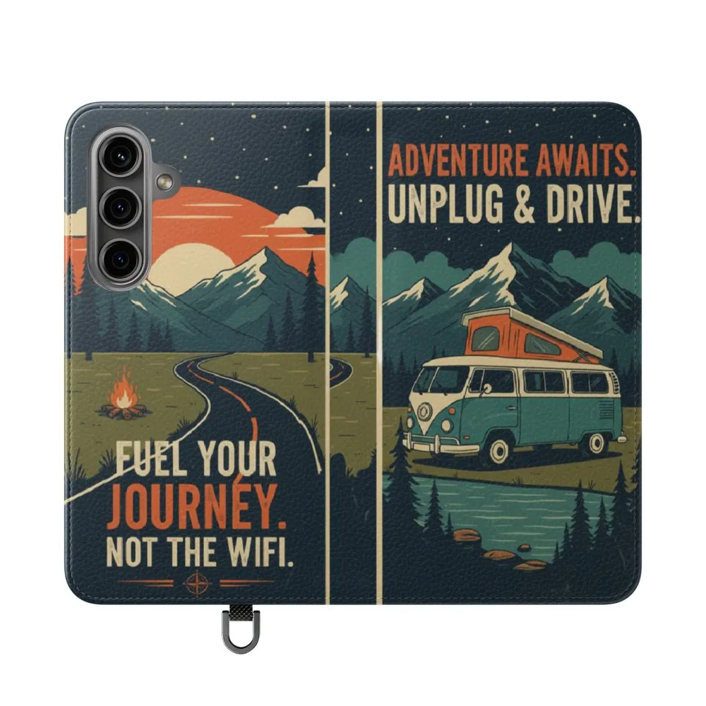 Flip Phone Case — "Fuel Your Journey, Not the Wifi" Wallet Cover