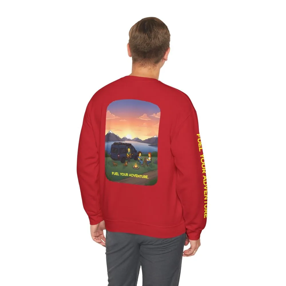 Unisex Heavy Blend™ Crewneck Sweatshirt — "Fuel Your Adventure" Design Sitcom-Line
