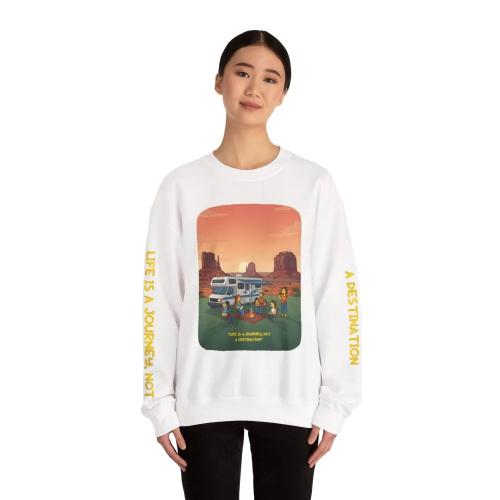 10339919096368002634_2048.jpeg Unisex Heavy Blend™ Crewneck Sweatshirt — "Life Is A Journey-Not A Destination" Design Sitcom-Line