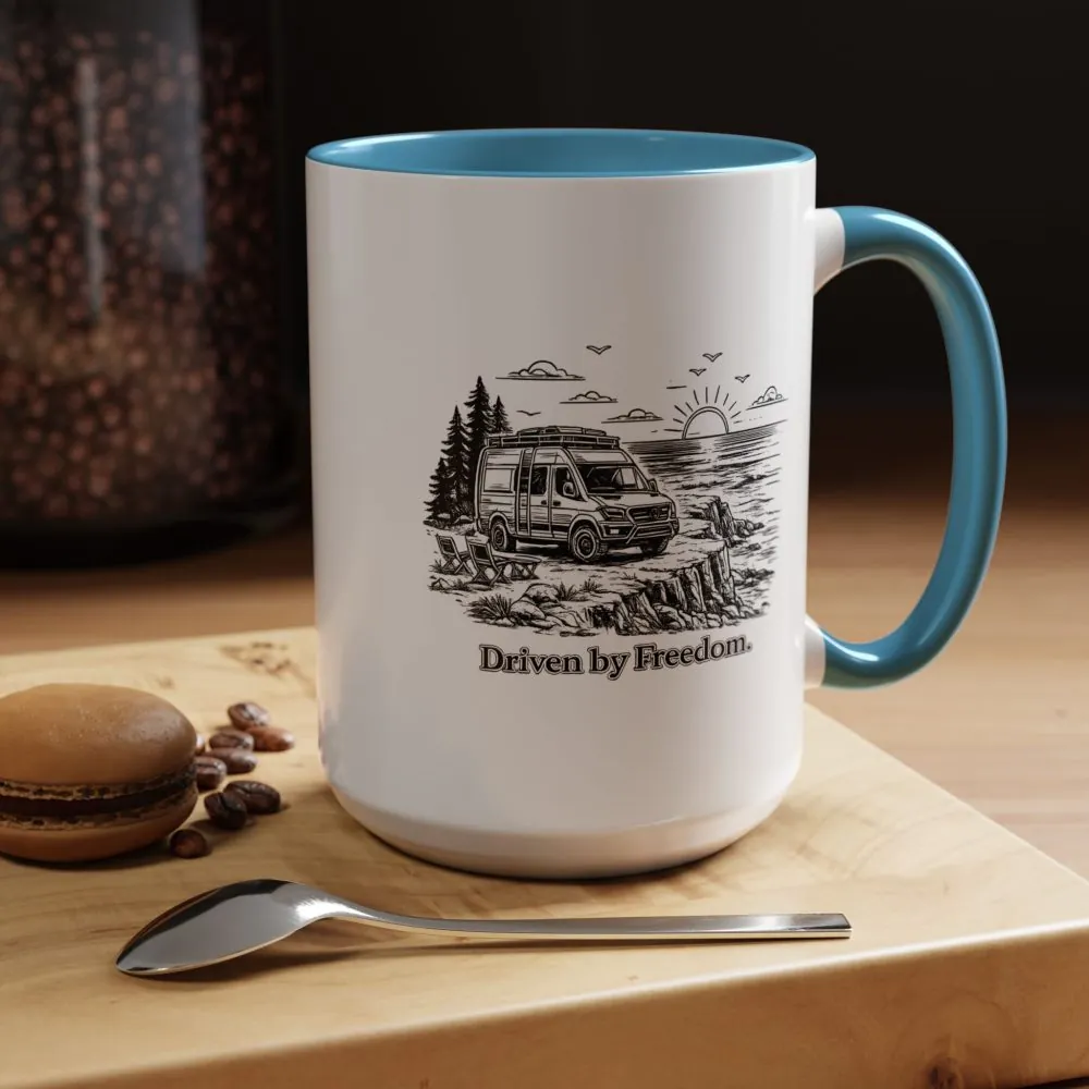 10366625345752571700_2048.jpeg Accent Coffee Mug (11, 15oz) — "Driven By Freedom" Design Minimal-Line