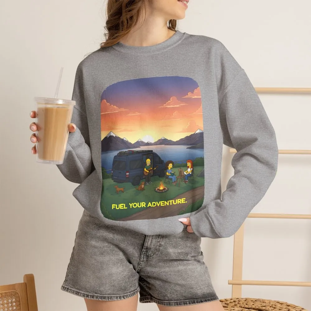 Unisex Heavy Blend™ Crewneck Sweatshirt — "Fuel Your Adventure" Design Sitcom-Line