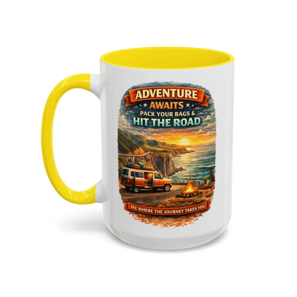 10377851168691274593_2048.jpeg Accent Coffee Mug (11, 15oz) — "Adventure Awaits-Pack Your Bags" Design Scenic-Line