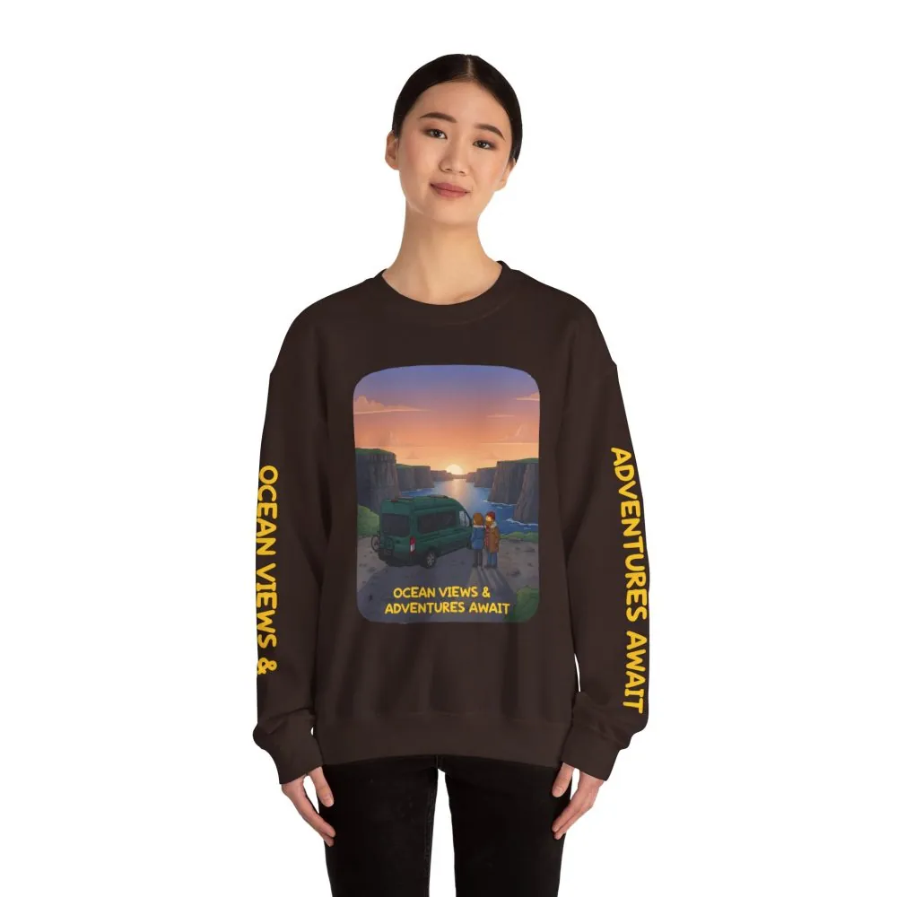 10392441106181277523_2048.jpeg Unisex Heavy Blend™ Crewneck Sweatshirt — "Ocean Views-Adventures Awaits" Design Sitcom-Line