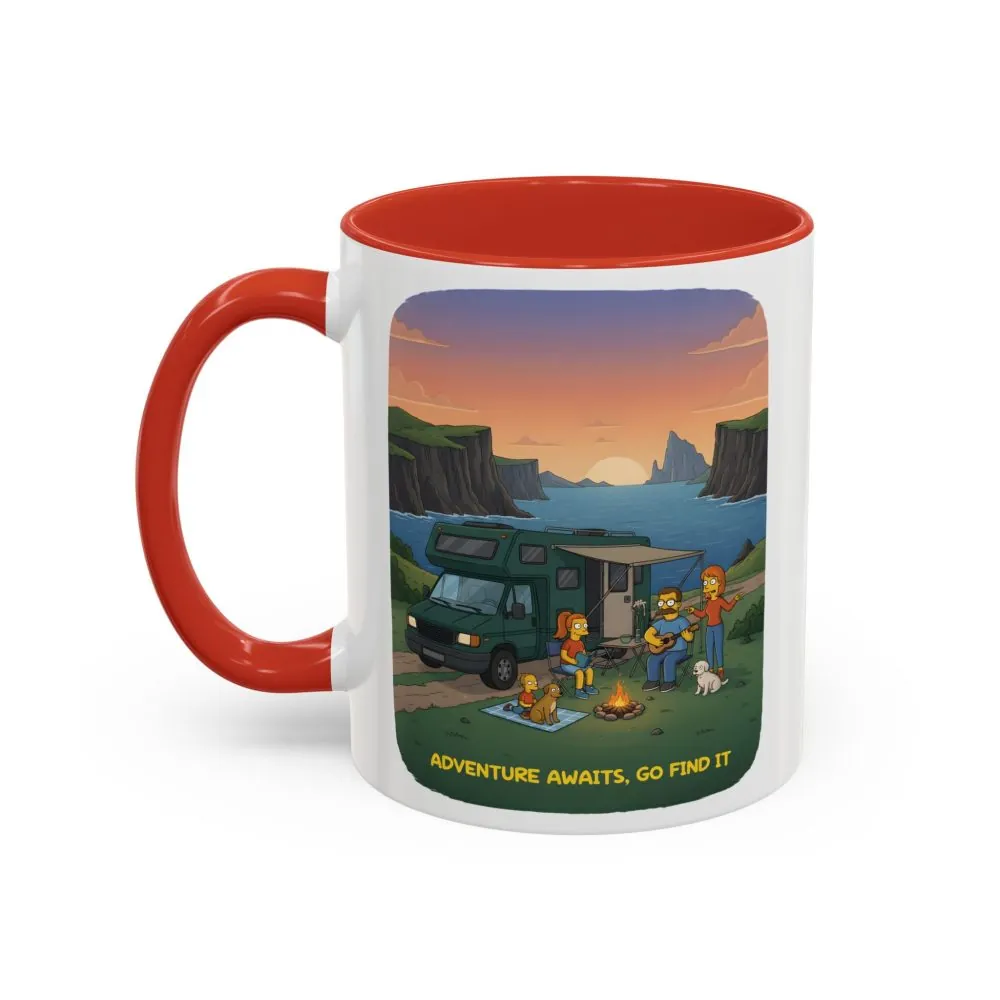 10403121965089935469_2048.jpeg Accent Coffee Mug (11, 15oz) — "Adventure Awaits-Go Find It"" Design Sitcom-Line