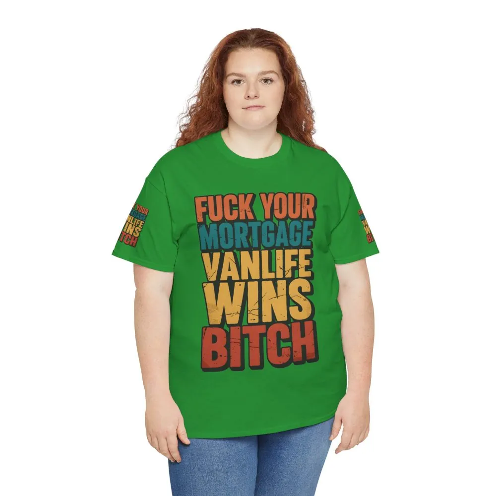Unisex Heavy Cotton Tee — "Fuck Your Mortgage" Design F**K-Line