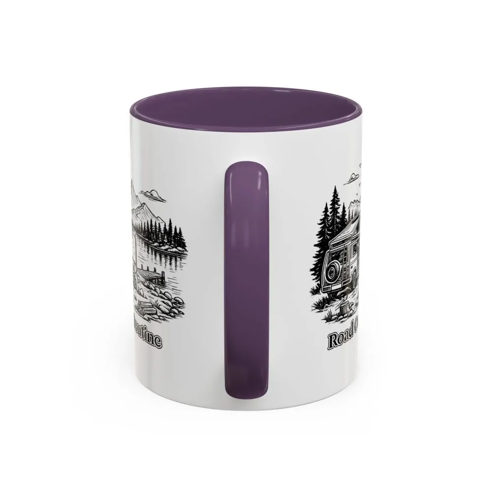 10408443421874444825_2048.jpeg Accent Coffee Mug (11, 15oz) — "Road Over Routine" Design Minimal-Line
