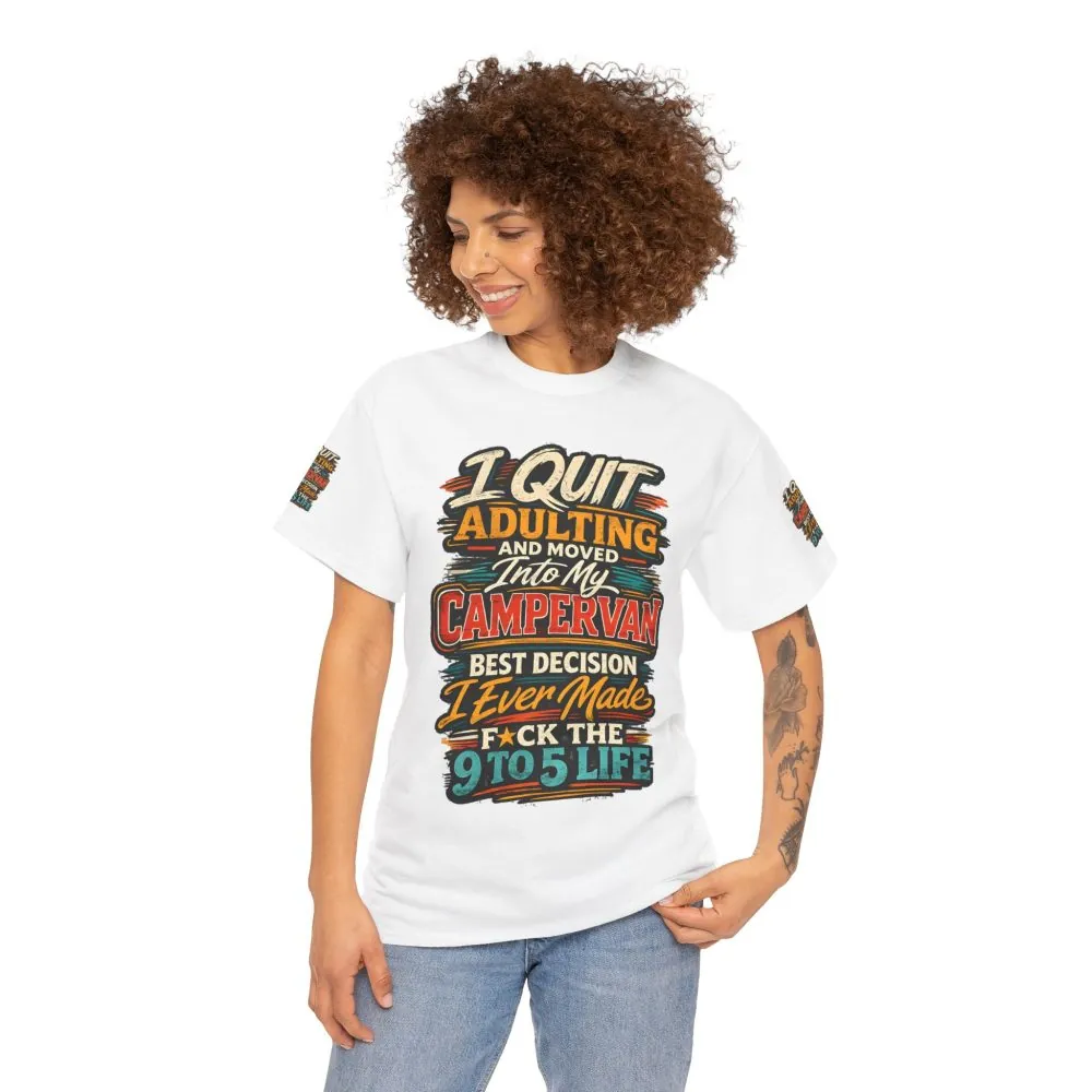 Unisex Heavy Cotton Tee — "I Quit Adulting" Design F**K-Line