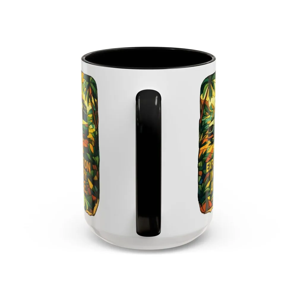 Accent Coffee Mug (11, 15oz) — "Exploration In Every Angle" Design Cubic-Line