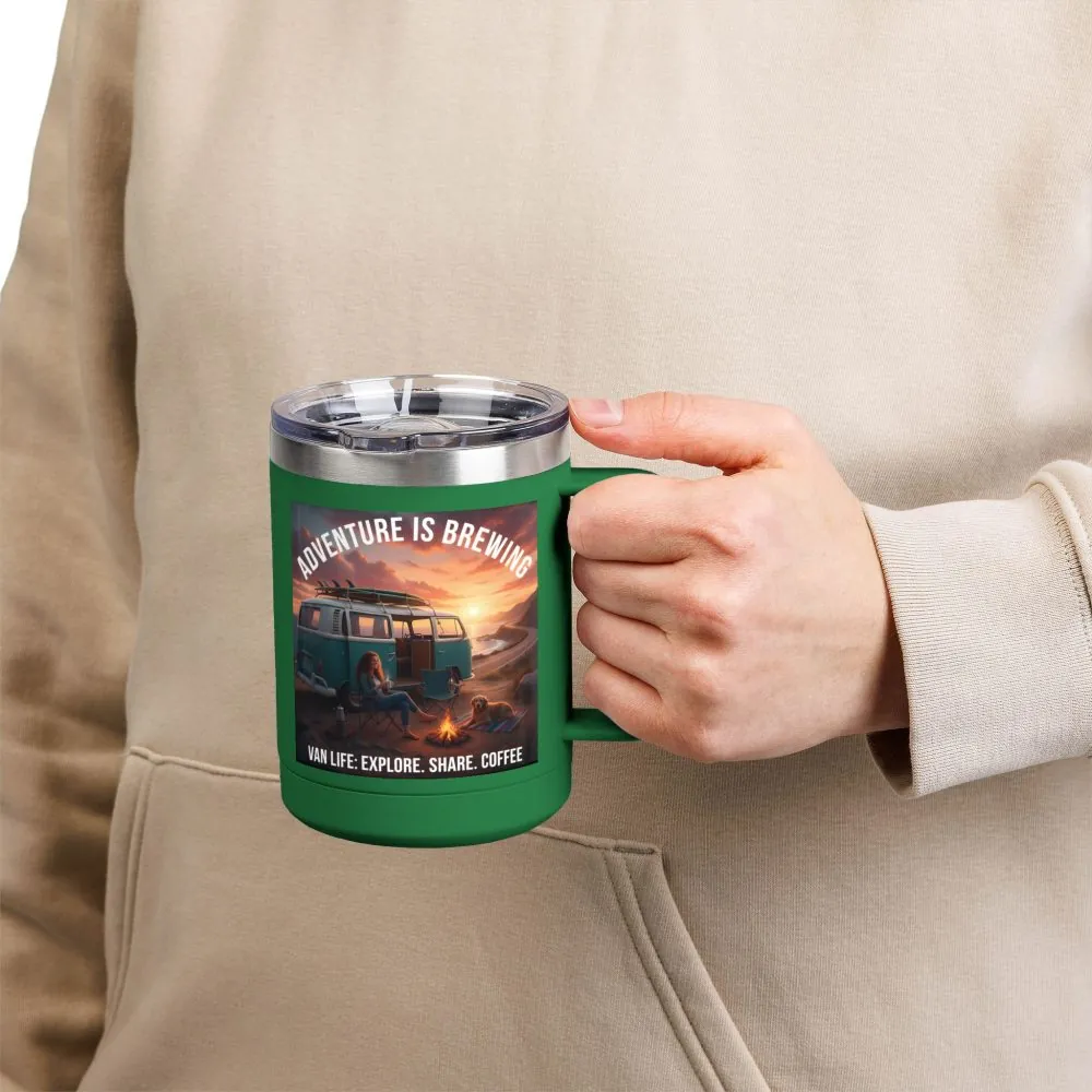 10412437231252914912_2048.jpeg Coffee Mug Tumbler, 15oz-- "Adventure Is Brewing"
