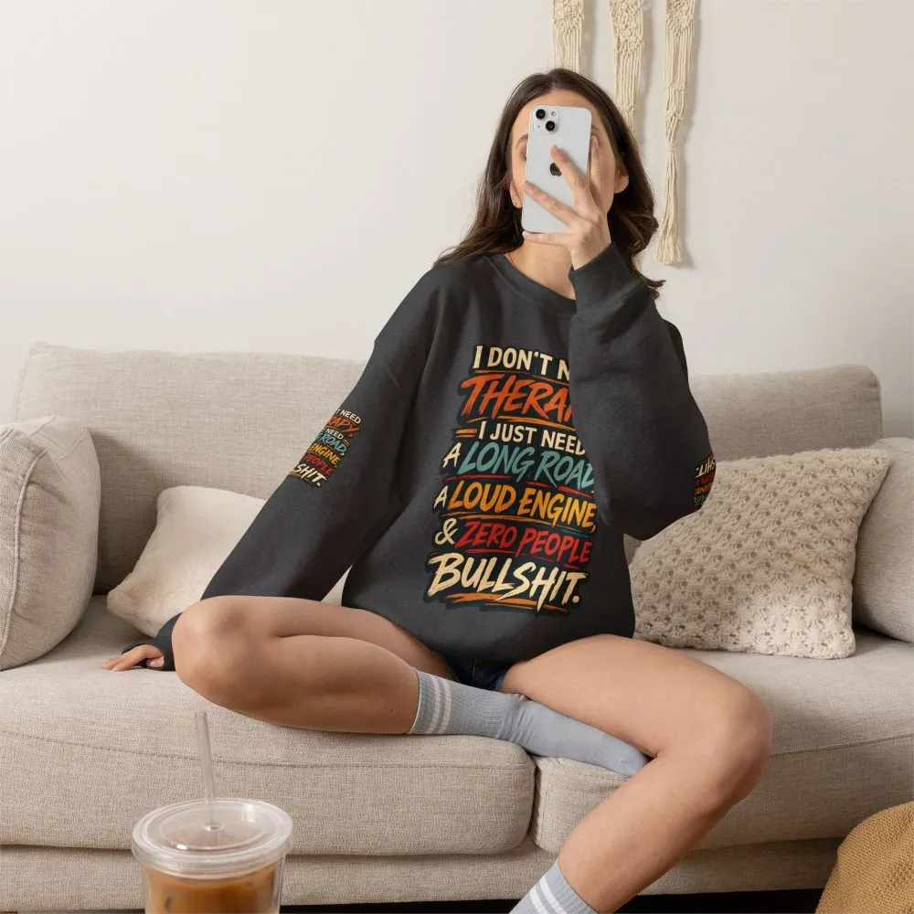 Unisex Heavy Blend™ Crewneck Sweatshirt — "I Dont Need Therapy" Design F**K-Line