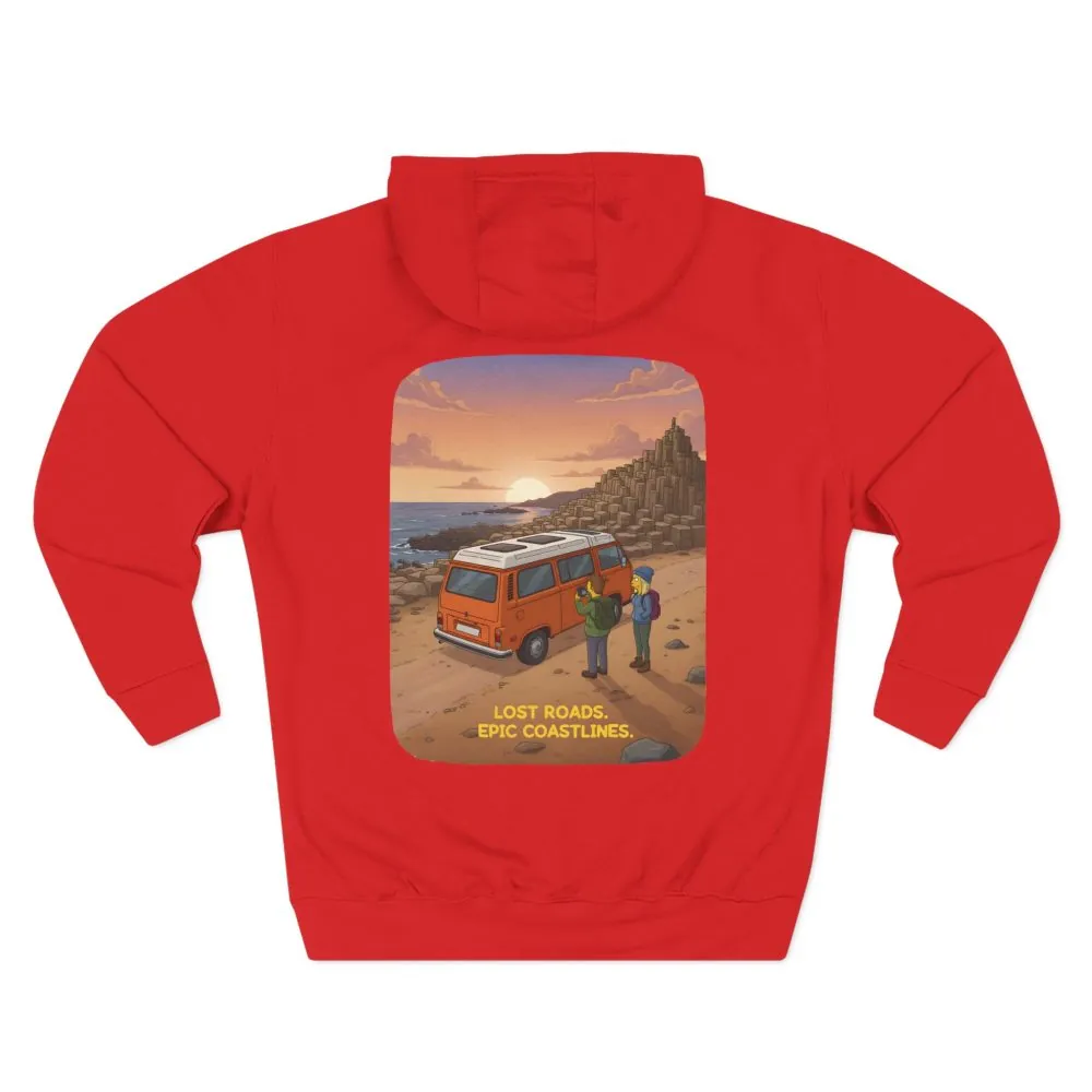 10437370007945914121_2048.jpeg Three-Panel Fleece Hoodie - "Lost Roads Epic Coastlines" Design Sitcom-Line