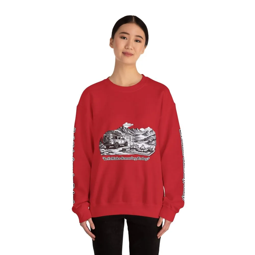1044191339943316068_2048.jpeg Unisex Heavy Blend™ Crewneck Sweatshirt — "Lets make Someday, Today?" Design Minimal-Line