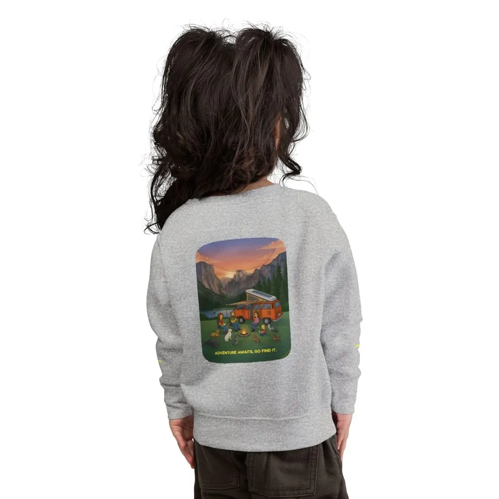 Toddler Sweatshirt - "Adventure Awaits-Go Find It" (Design Sitcom-Line)