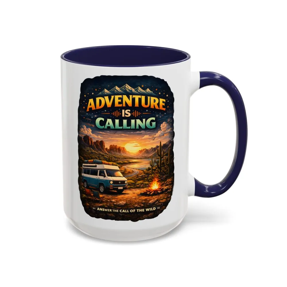 10481660953099345675_2048.jpeg Accent Coffee Mug (11, 15oz) — "Adventure Is Calling" Design Scenic-Line