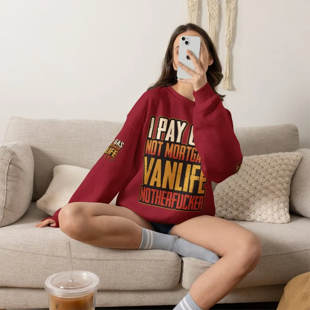 Unisex Heavy Blend™ Crewneck Sweatshirt — "I Pay Gas Not Mortgage" Design F**K-Line