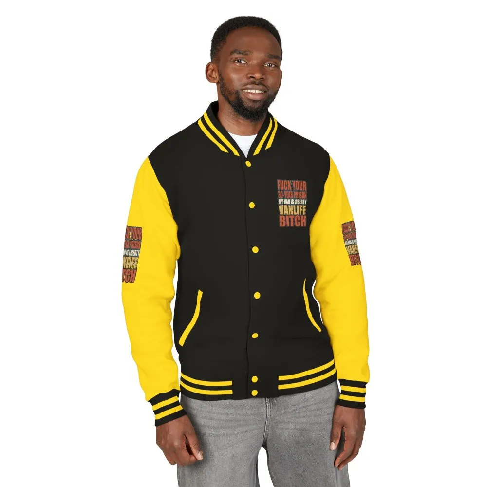 Unisex Heavyweight Letterman Jacket — "Fuck Your 30 Year" Design F**K-Line
