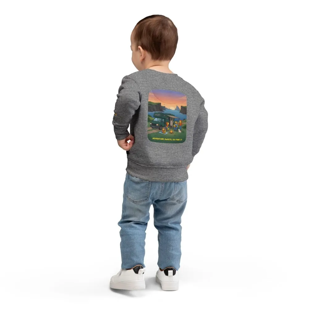 Toddler Sweatshirt - "Adventure Awaits-Go Find It" (Design Sitcom-Line)
