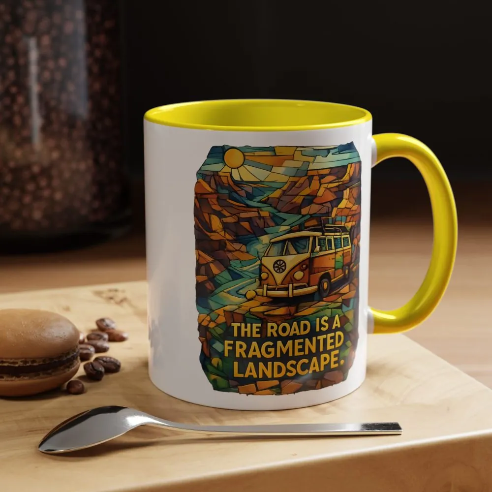 10506646015631907043_2048.jpeg Accent Coffee Mug (11, 15oz) — "The Road Is A Fragmented Landscape" Design Cubic-Line