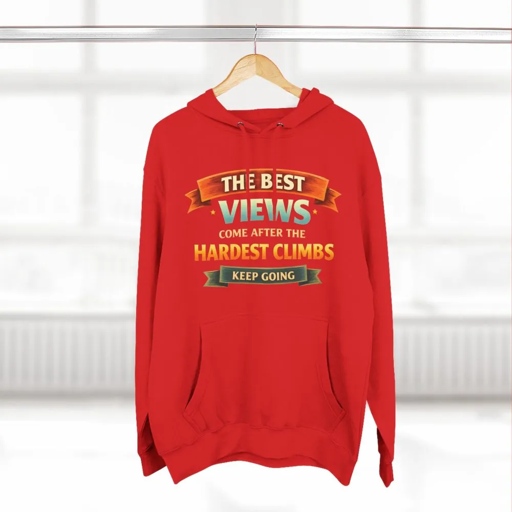 Three-Panel Fleece Hoodie - "The Best Views" Design Scenic-Line