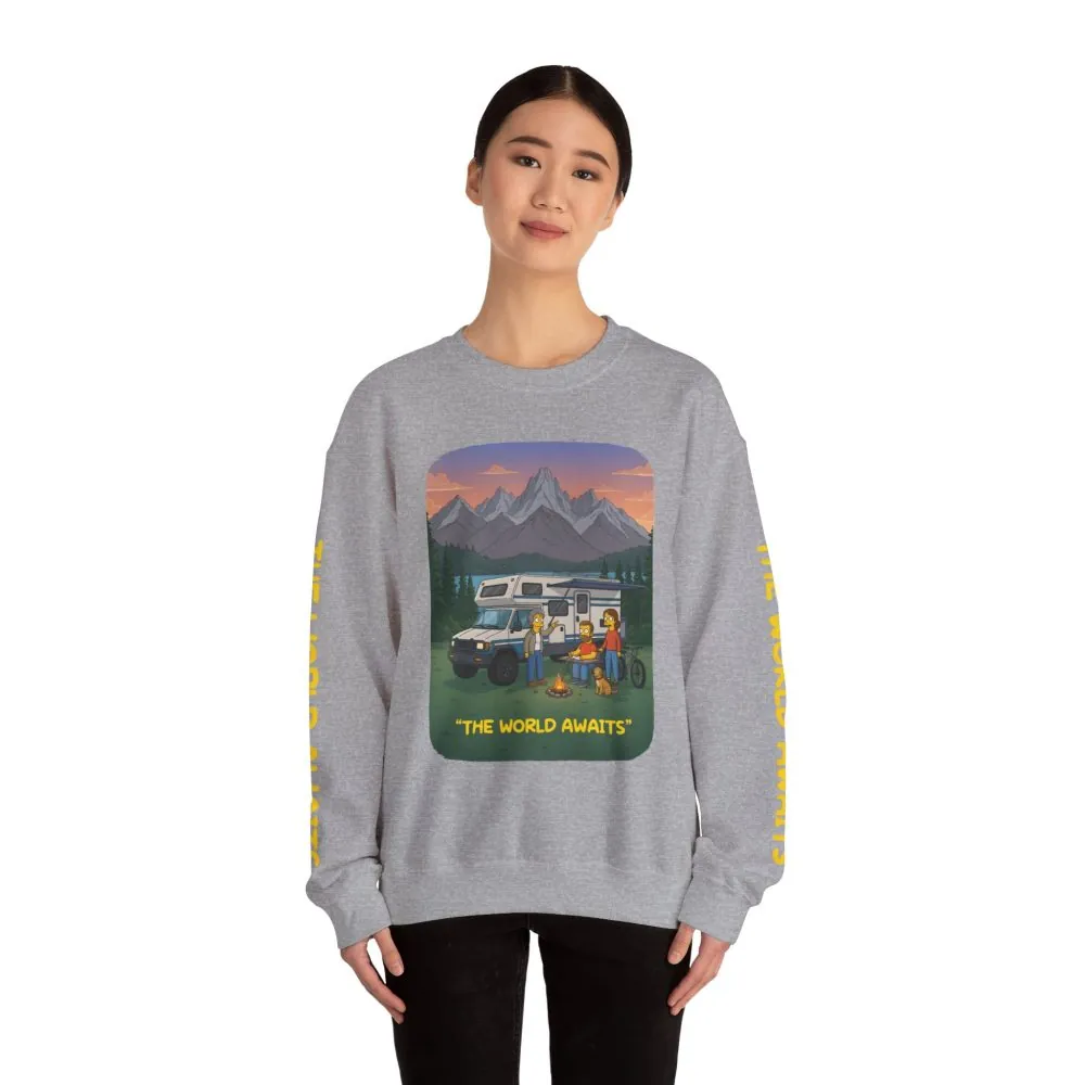 10513370314253454888_2048.jpeg Unisex Heavy Blend™ Crewneck Sweatshirt — "The World Awaits" Design Sitcom-Line