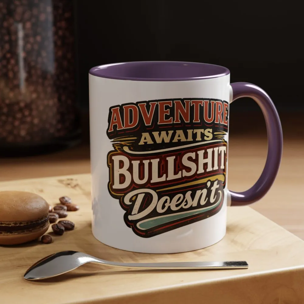 Accent Coffee Mug (11, 15oz) — "Adventure Awaits" Design F**K-Line