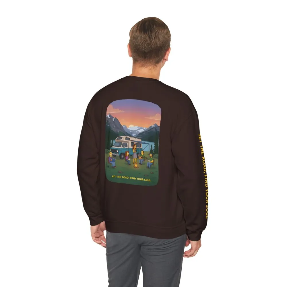 Unisex Heavy Blend™ Crewneck Sweatshirt — "Hit The Road-Find Your Soul" Design Sitcom-Line