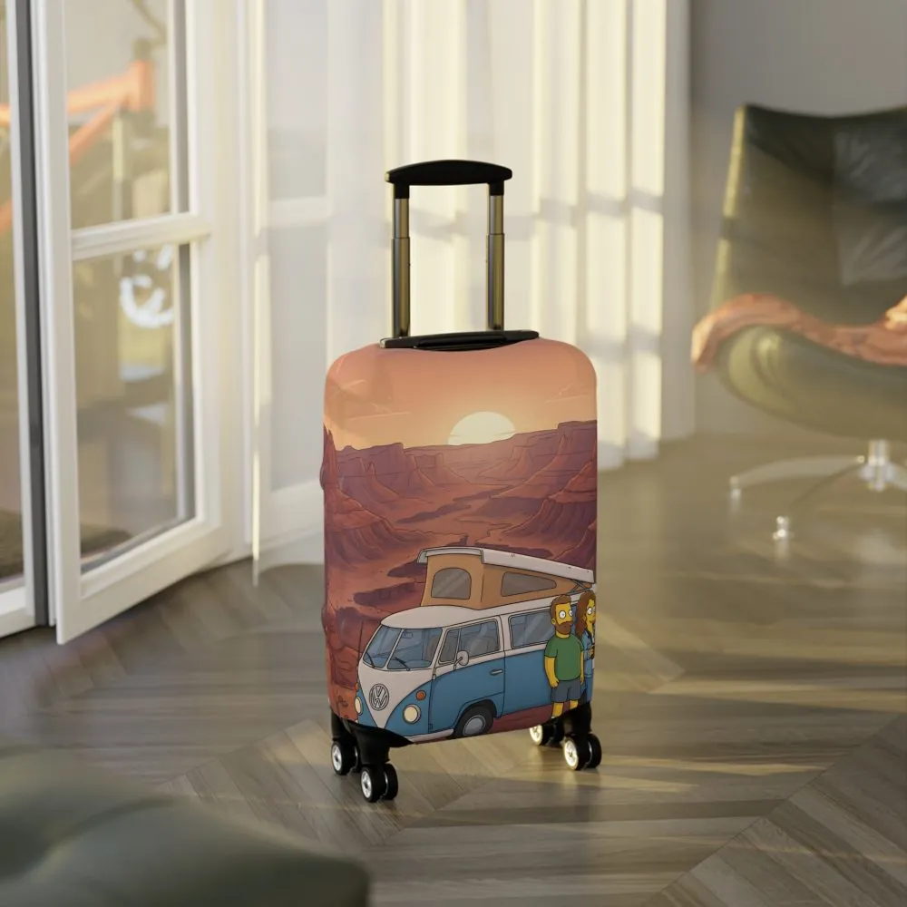 Luggage Cover — Adventure Camper Sketch Travel Suitcase(Design Sitcom-Line)