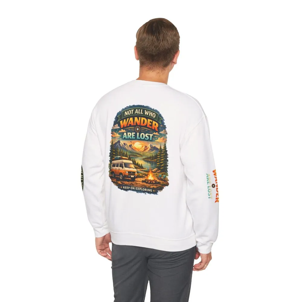 10565519338317991750_2048.jpeg Unisex Heavy Blend™ Crewneck Sweatshirt — "Not All Who Wander Are Lost" Design Scenic-Line