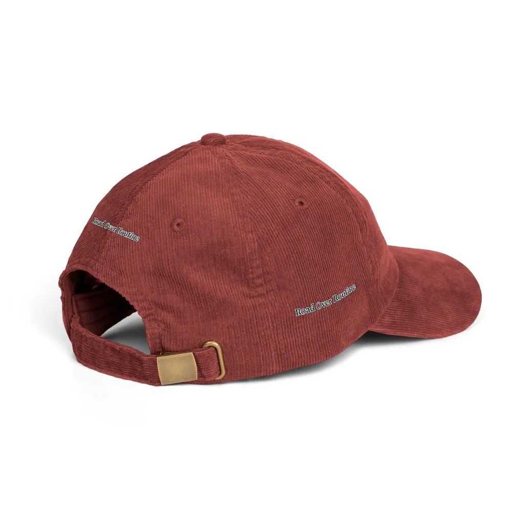 10595829013786415877_2048.jpeg Vintage Corduroy Cap (Embroidery) — "Road over Routine" Embroidered Hat
