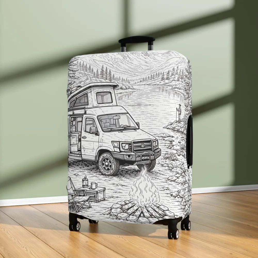 10610646444311199786_2048.jpeg Luggage Cover — Adventure Camper Sketch Travel Suitcase