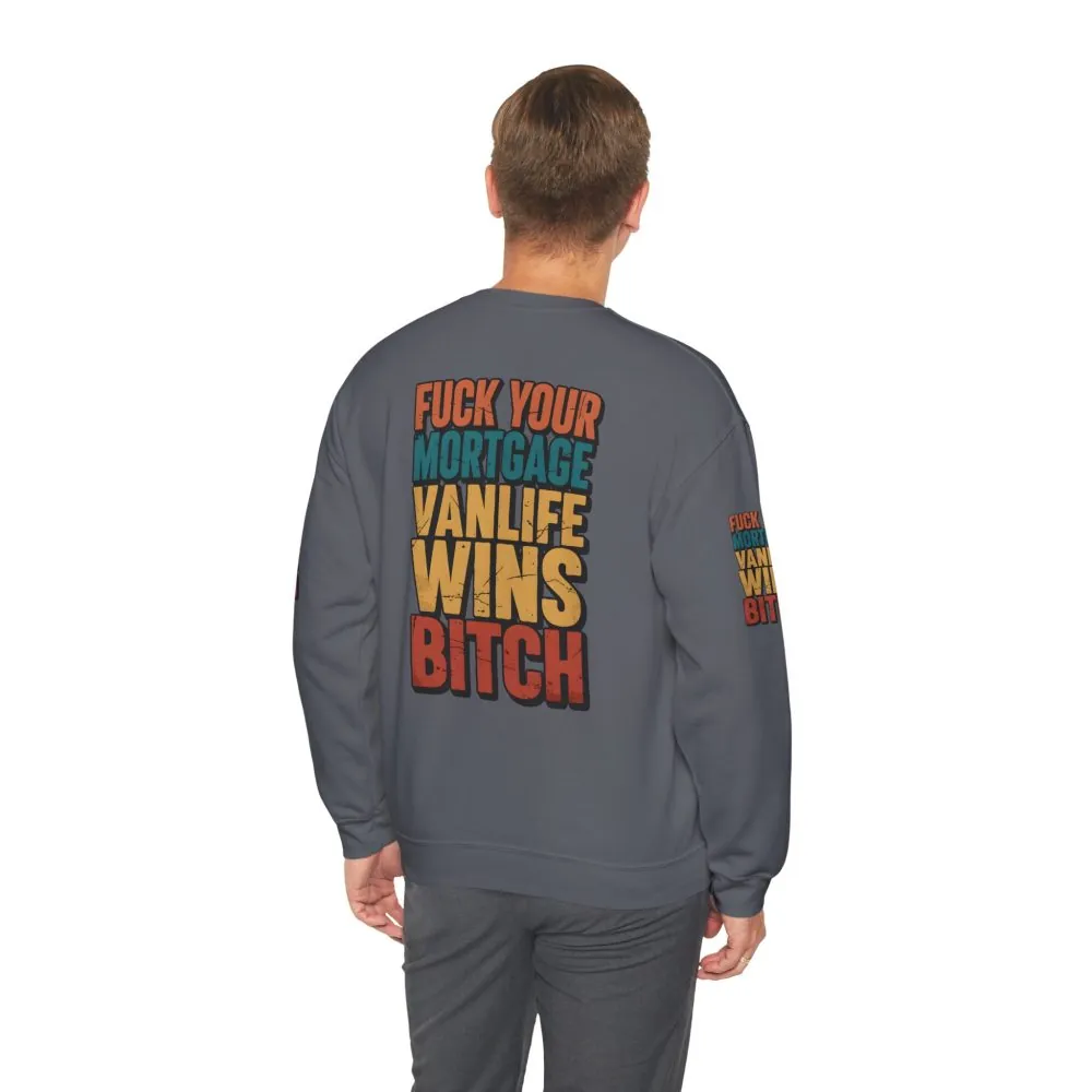Unisex Heavy Blend™ Crewneck Sweatshirt — "Fuck Your Mortgage" Design F**K-Line