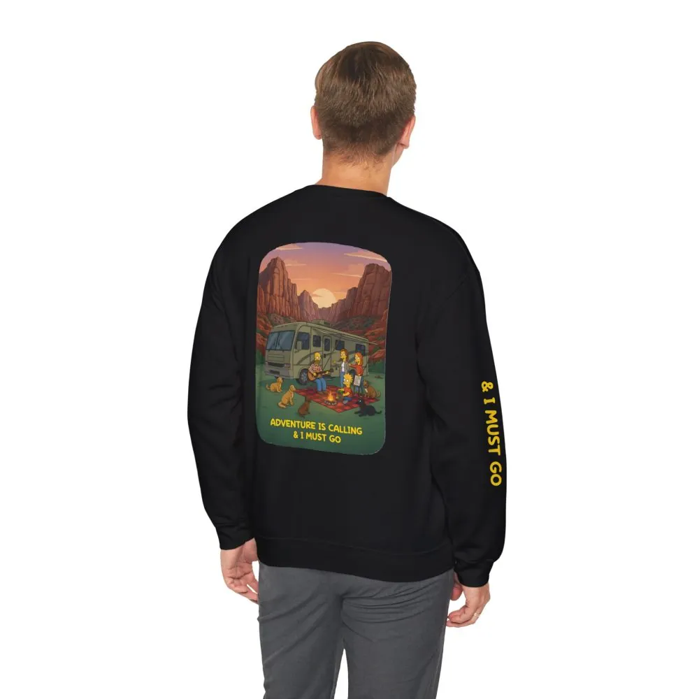 10625881836224489724_2048.jpeg Unisex Heavy Blend™ Crewneck Sweatshirt — "Adventure Is Calling-I Must Go" Design Sitcom-Line