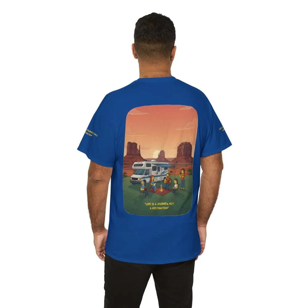 Unisex Heavy Cotton Tee — "Life Is A Journey-Not A Destination" Design Sitcom-Line