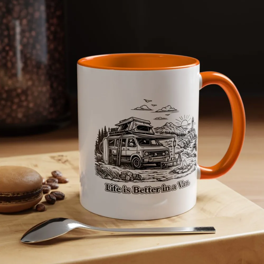 10633054797847134721_2048.jpeg Accent Coffee Mug (11, 15oz) — "Life Is Better In A Van" Design Minimal-Line