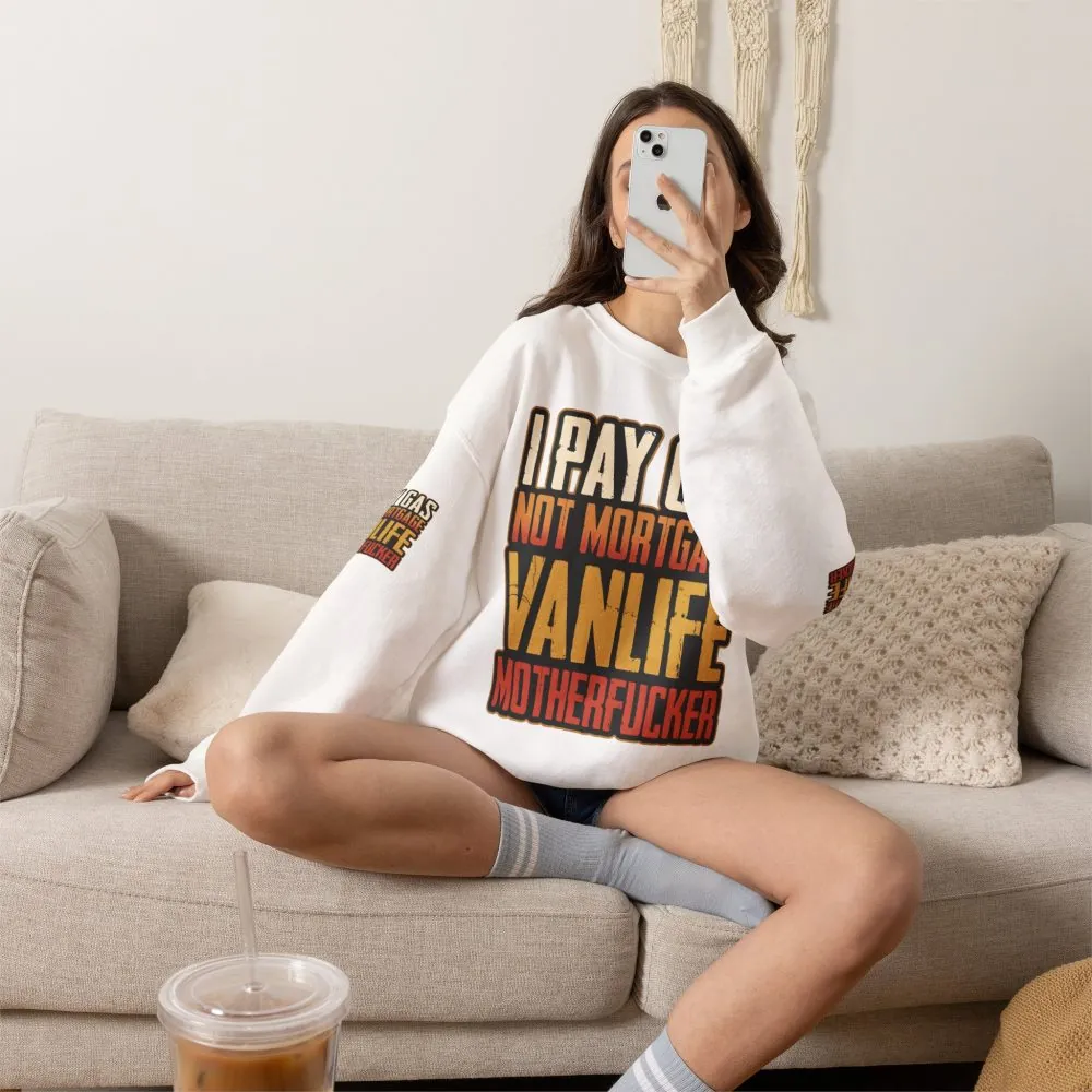 Unisex Heavy Blend™ Crewneck Sweatshirt — "I Pay Gas Not Mortgage" Design F**K-Line