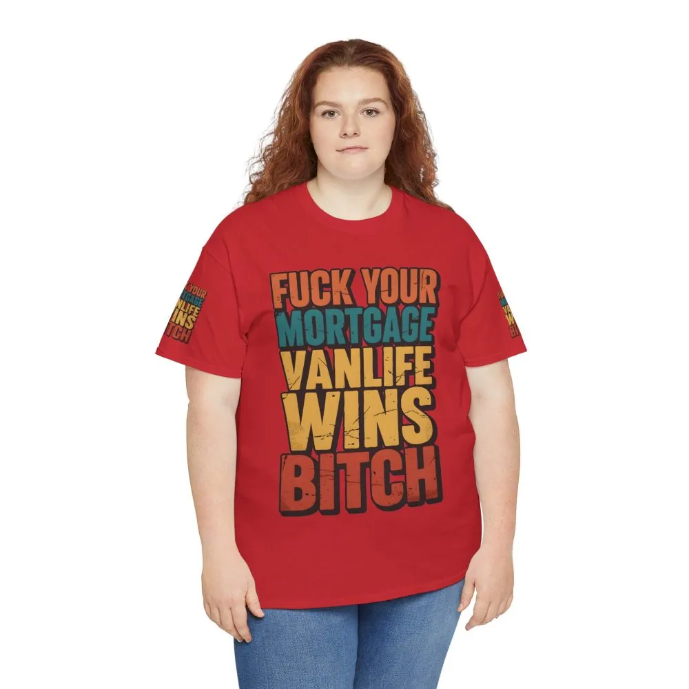 Unisex Heavy Cotton Tee — "Fuck Your Mortgage" Design F**K-Line