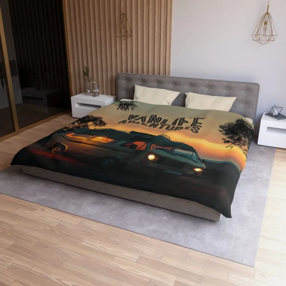 10669470432484271801_2048.jpeg Duvet Cover — 'Vanlife Adventures' Sunset Camper Bedding