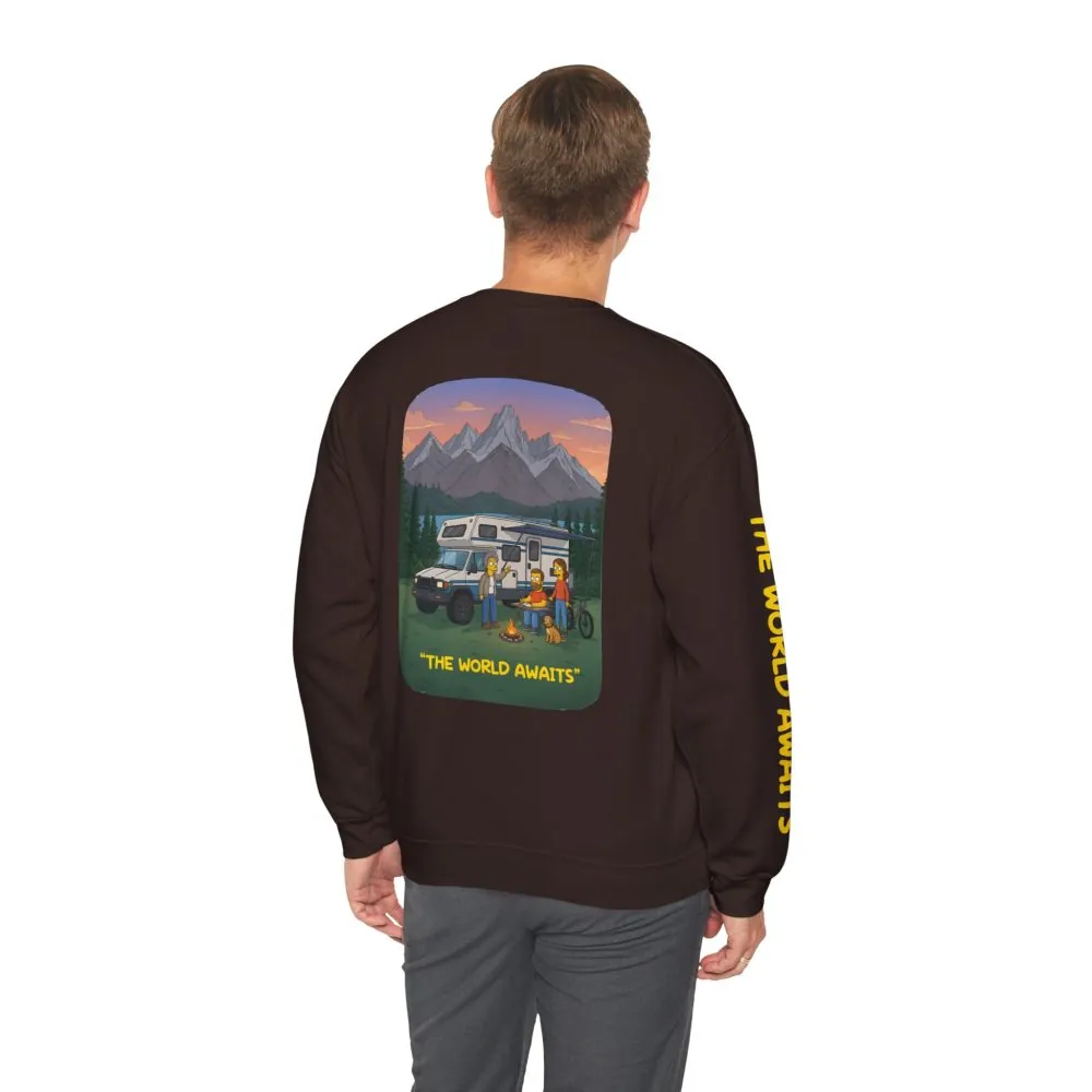 10672683447487562010_2048.jpeg Unisex Heavy Blend™ Crewneck Sweatshirt — "The World Awaits" Design Sitcom-Line