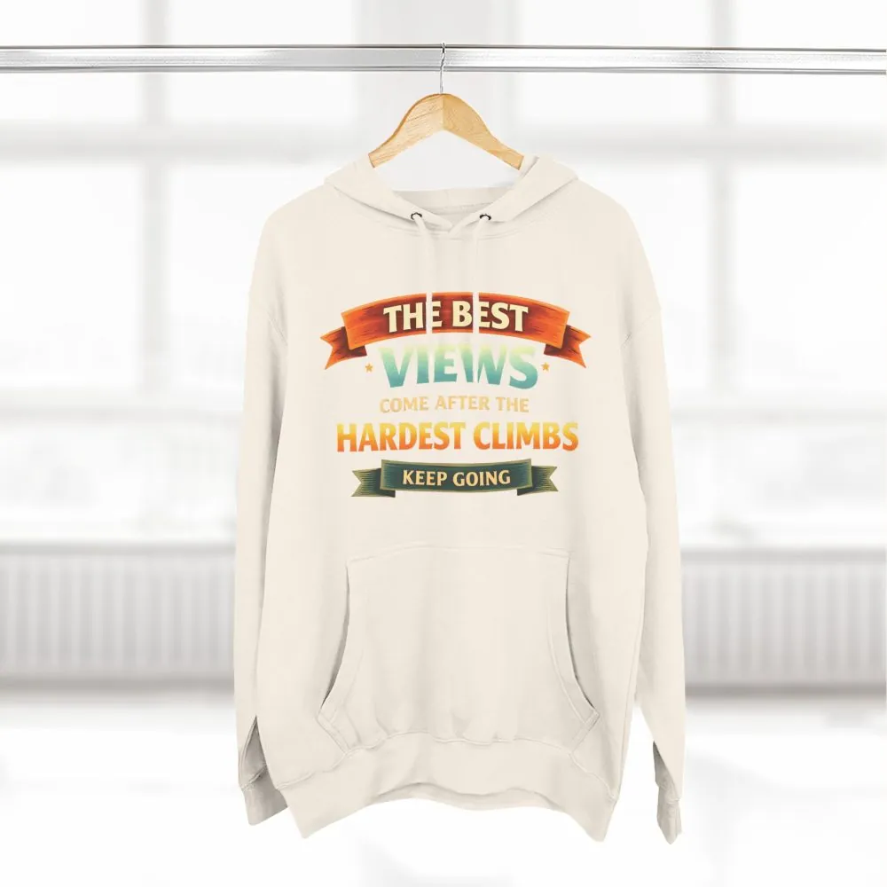 Three-Panel Fleece Hoodie - "The Best Views" Design Scenic-Line