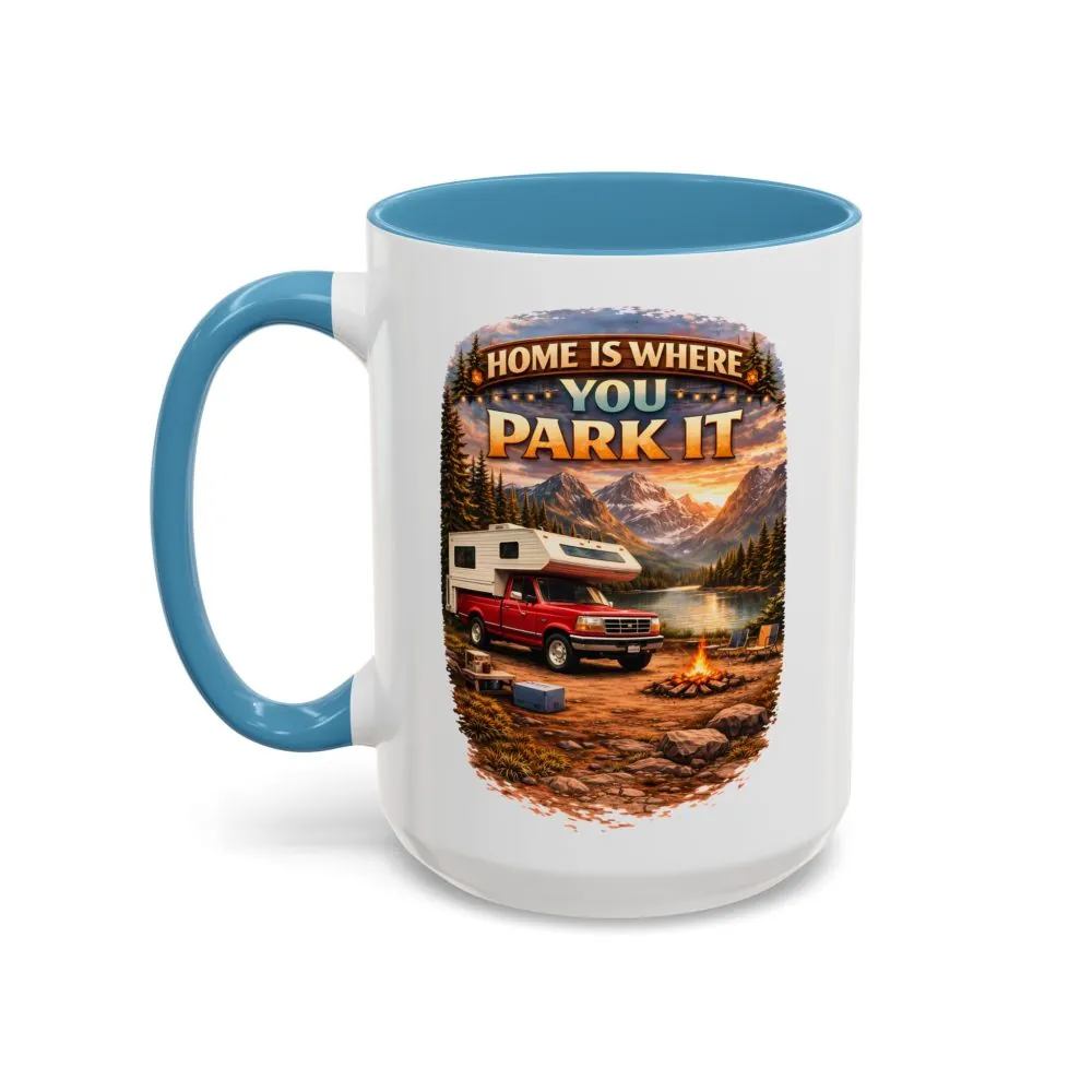 10681107337258960058_2048.jpeg Accent Coffee Mug (11, 15oz) — "Home Is Where You Park It" Design Scenic-Line
