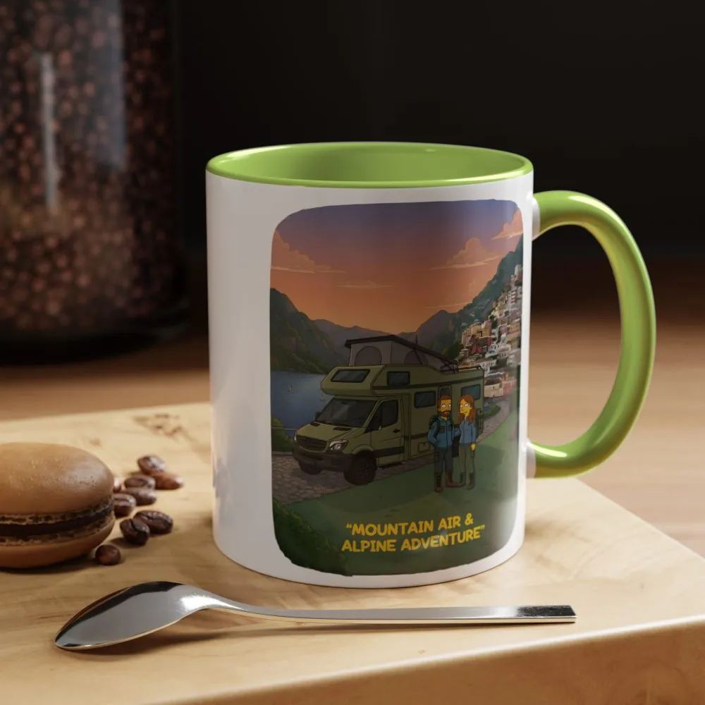 Accent Coffee Mug (11, 15oz) — "Mountain Air And Alpine Adventure"" Design Sitcom-Line