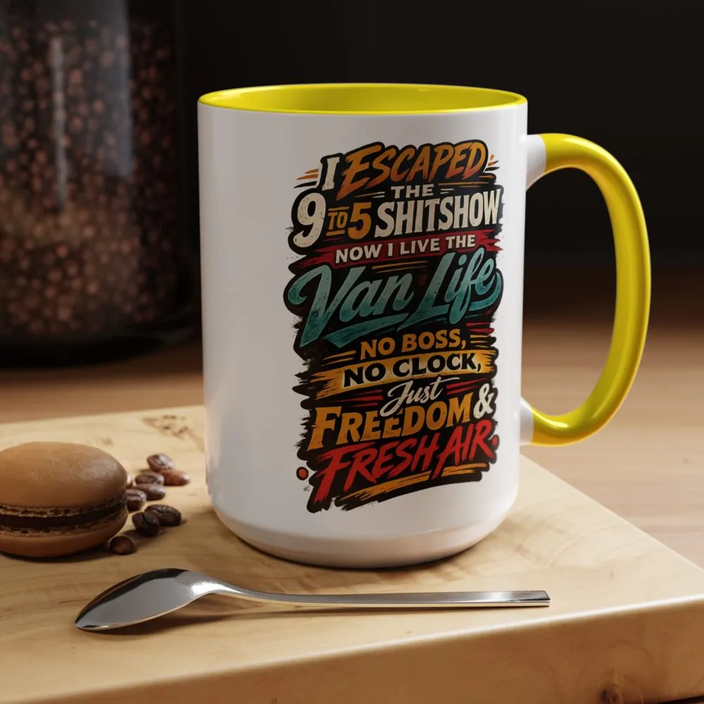 10698567791427116204_2048.jpeg Accent Coffee Mug (11, 15oz) — "I Escaped The 9 To 5" Design F**K-Line