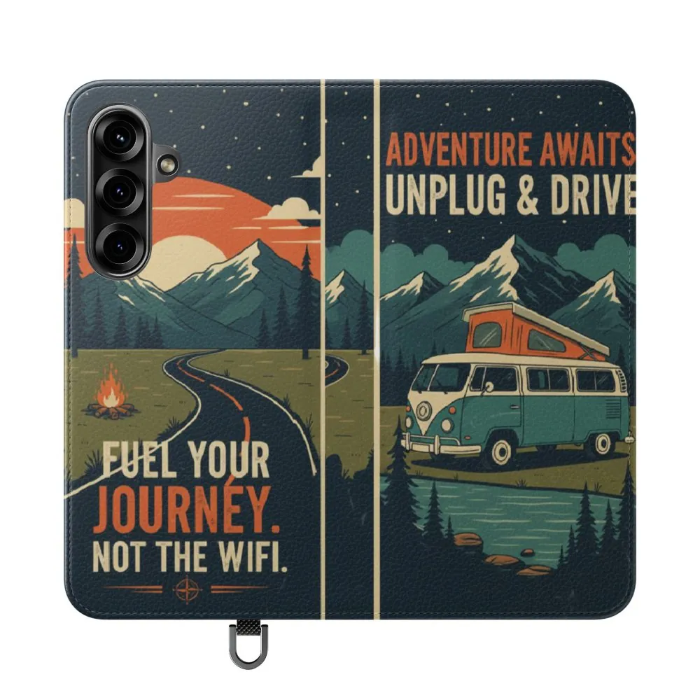 Flip Phone Case — "Fuel Your Journey, Not the Wifi" Wallet Cover
