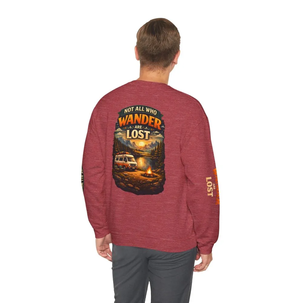 10703443792669065824_2048.jpeg Unisex Heavy Blend™ Crewneck Sweatshirt — "Not All Who Wander Are Lost" Design Scenic-Line