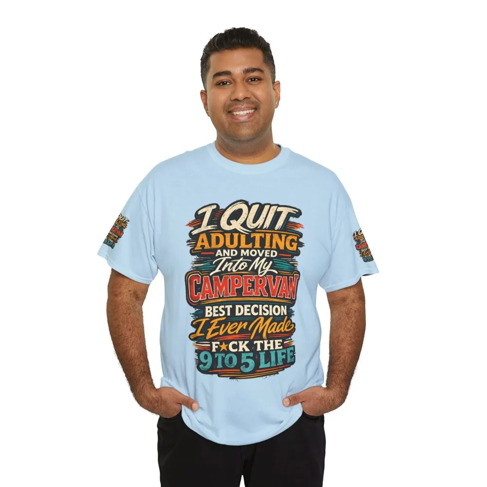 Unisex Heavy Cotton Tee — "I Quit Adulting" Design F**K-Line